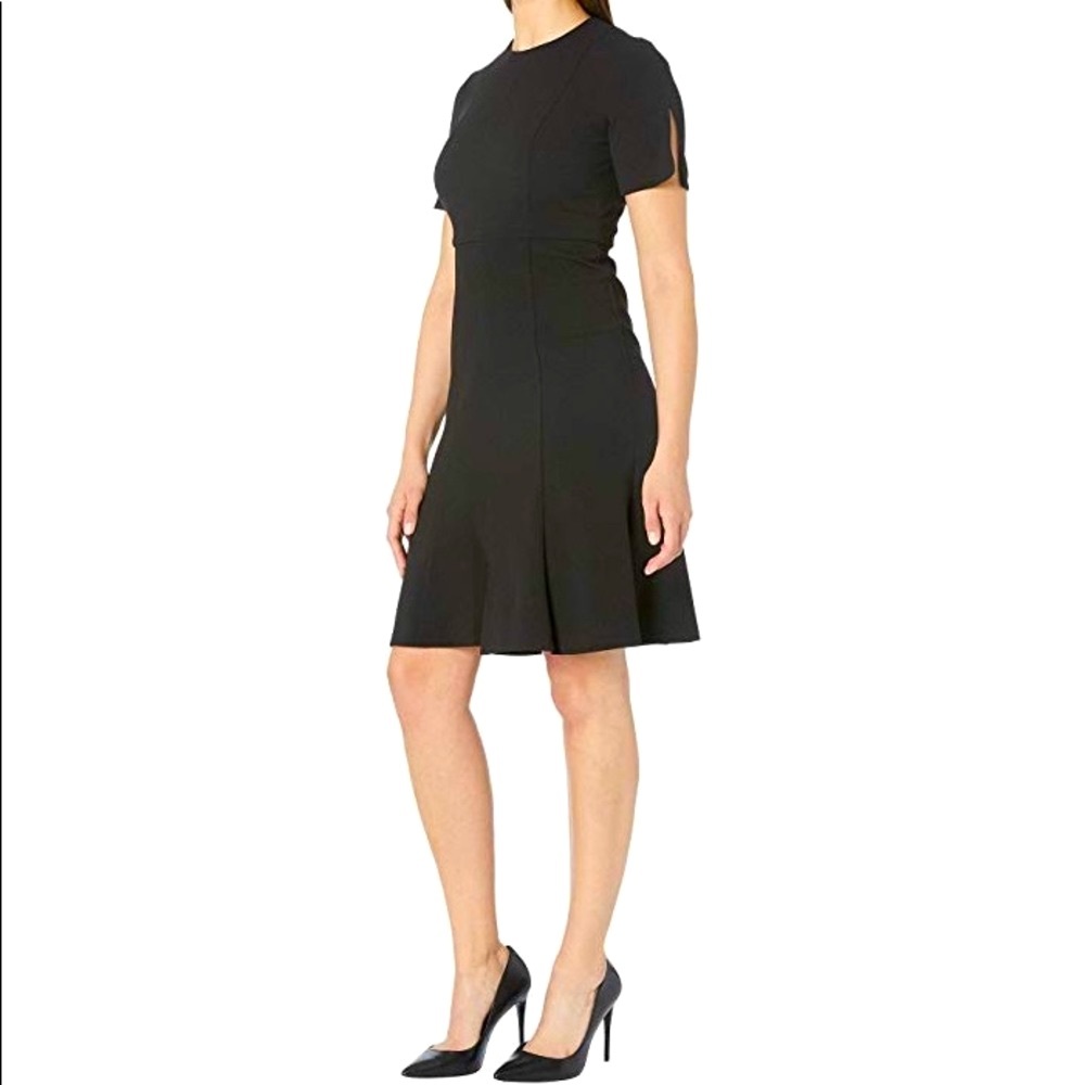 NWT Donna Morgan LITTLE BLACK DRESS Short Sleeve, crew neck, Fit & Flare